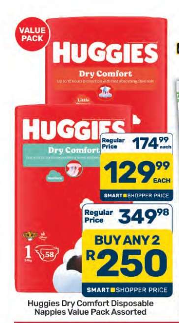 Huggies Dry Comfort Disposable Nappies Value Pack Assorted