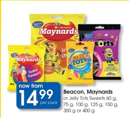 Beacon, Maynards or Jelly Tots Sweets