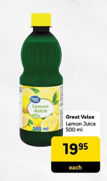 Great Value Lemon Juice 500 ml
