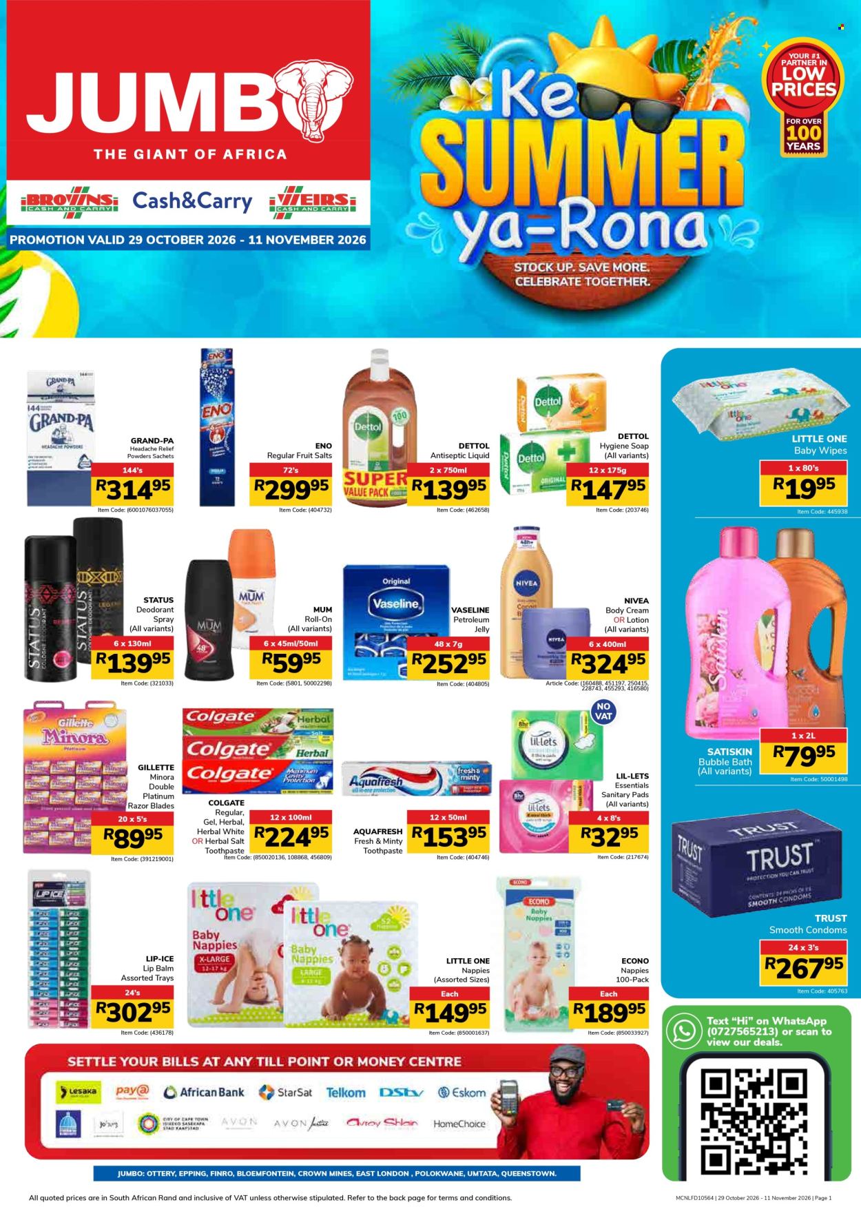 Jumbo Cash & Carry specials - 29/10/2026 - 11/11/2026. Page 1